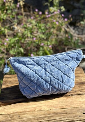 Prosjektmappe i velur, farge Moonlight blue