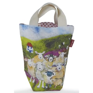 Felted sheep - liten strikkeveske med hank