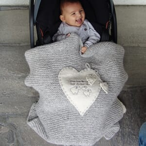 Babyteppe Bæ bæ lille lam | grå