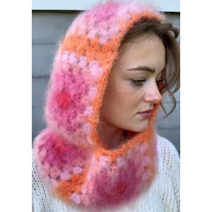 Heklet hoodie i mohair