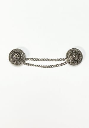 Metallknapp med kjede, 18 mm