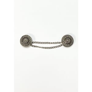 Metallknapp med kjede, 18 mm