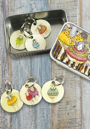 Maskemarkører - 6 stk i eske med motiv Sheep in sweaters